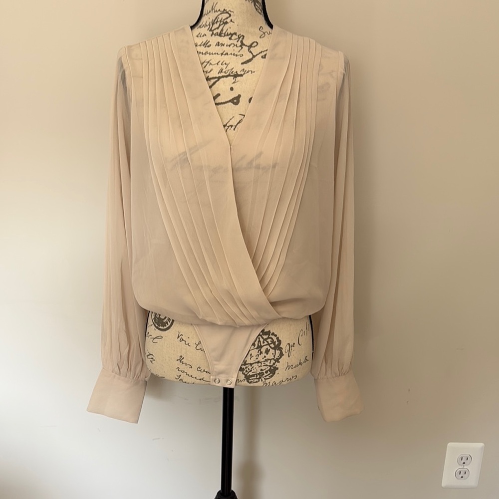 Express Cream Wrap Bodysuit